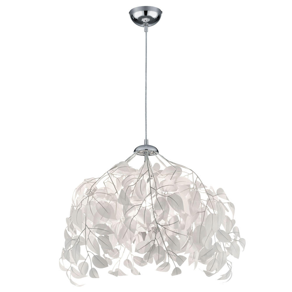 LED HÄNGELEUCHTE LEAVY Weiß Blattoptik - Weiß, Metall (38/38/150cm)