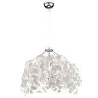 LED HÄNGELEUCHTE LEAVY Weiß Blattoptik - Weiß, Metall (38/38/150cm)