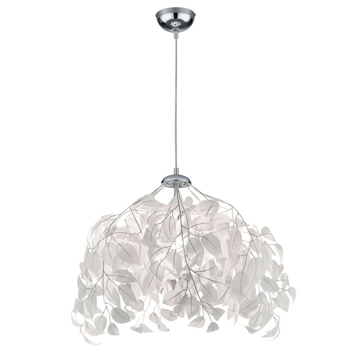 LED HÄNGELEUCHTE LEAVY Weiß Blattoptik - Weiß, Metall (38/38/150cm)