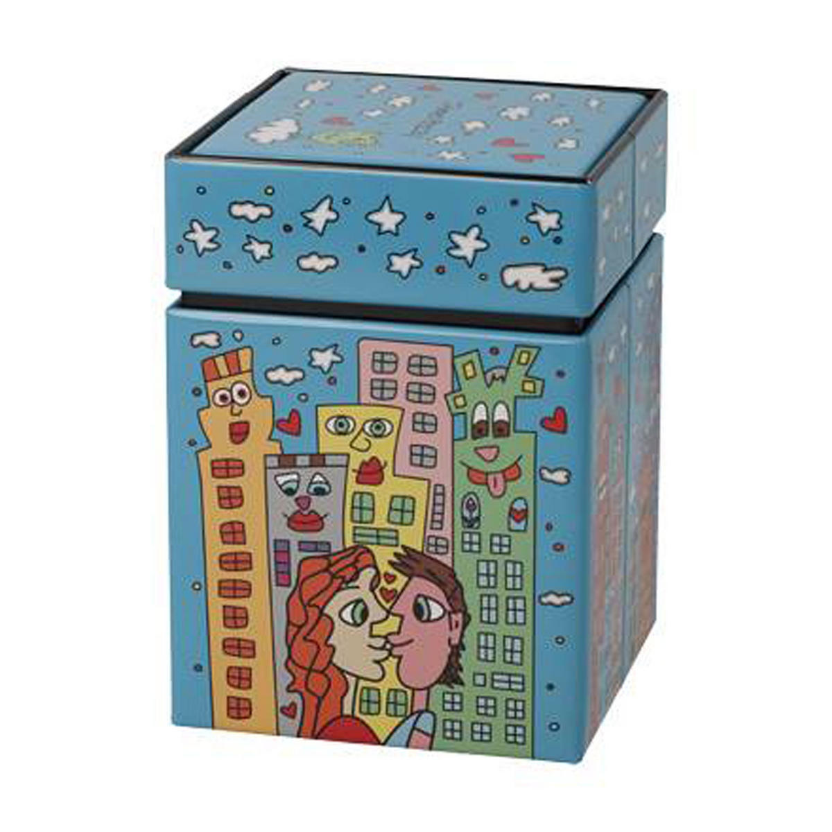 TEEDOSE James Rizzi - Summer in the City, Metall, Bunt, 0.6 L - Multicolor, Metall (7.5/11/7.5cm) - Goebel