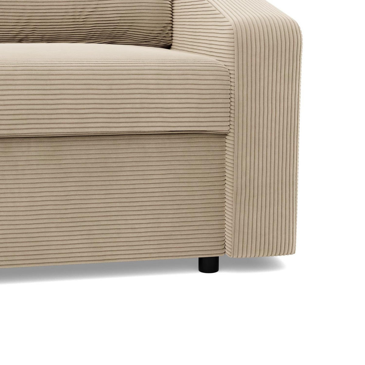 SOFA 3-SITZER MIT SCHLAFFUNKTION NEO, Cord - Beige - Beige, Textil (220/85/92cm)