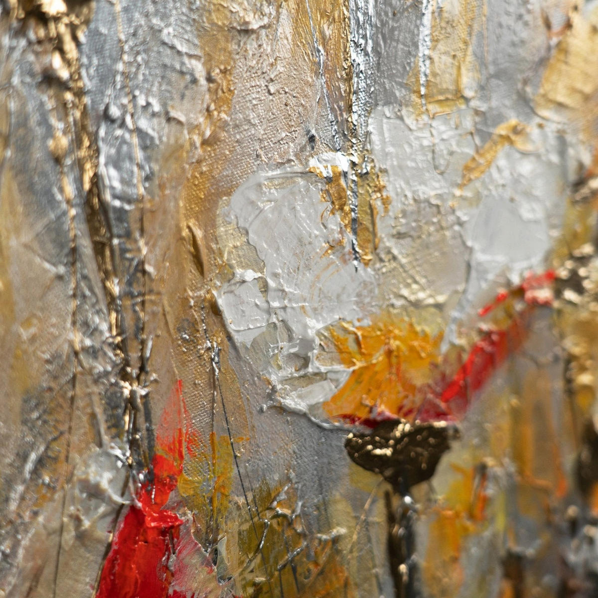 GEMÄLDE Frühlingsduft Schattenfugenrahmen Gold 200x100 cm - Goldfarben, Holz (200/100cm) - YS-art gallery