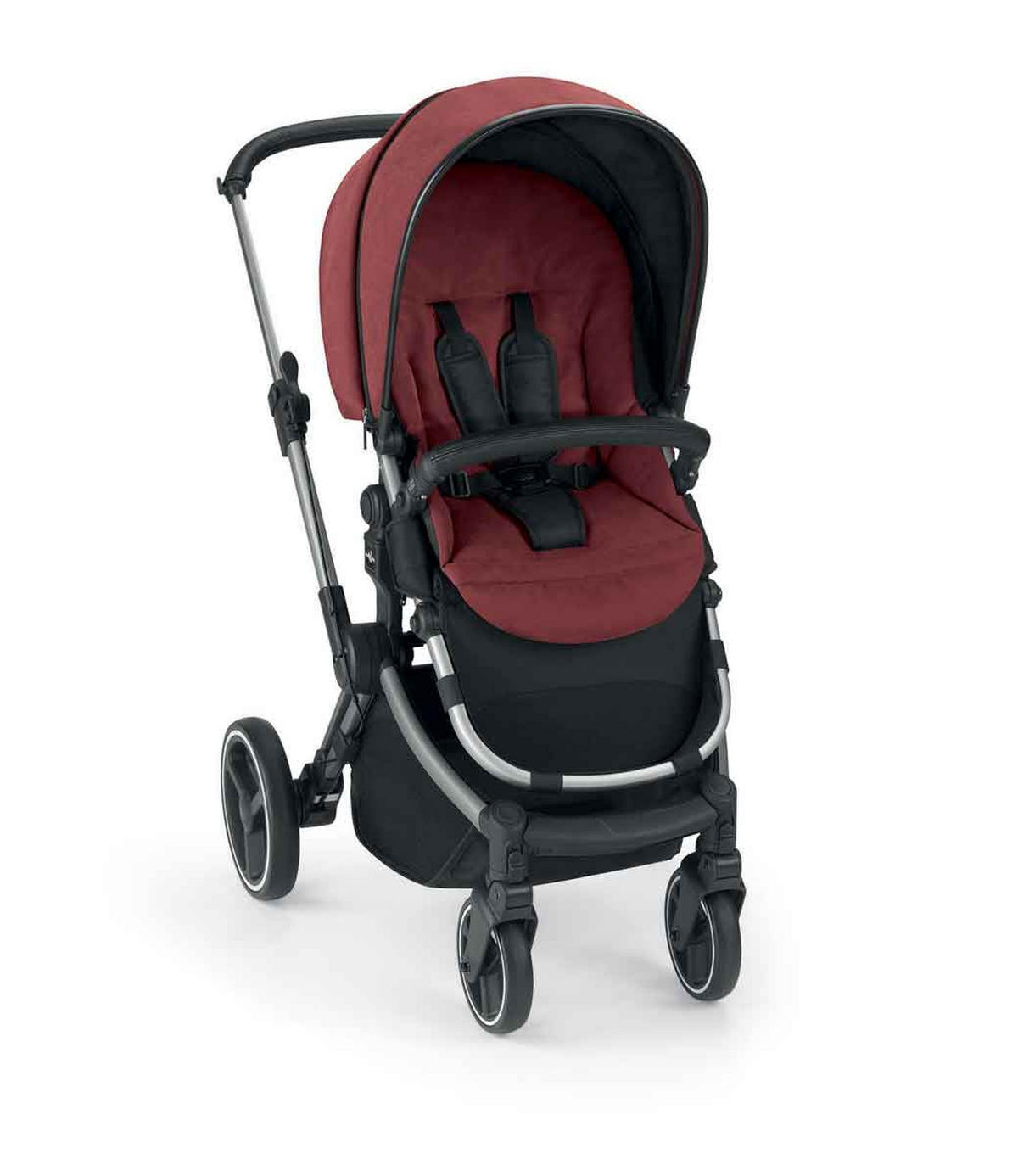 KOMBI-KINDERWAGEN 3-in-1 Slick inkl. Babyschale, Fusssack & Wickeltasche - Bordeaux/Schwarz, Kunststoff (60/100/123cm) - Cam il Mondo del Bambino S.p.A.