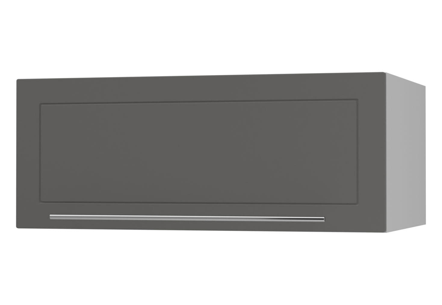 KLAPPHÄNGESCHRANK Kvantum W6B/90 Weiß Matt / Grau Matt 90 / 59 / 36cm - Graphitfarben/Grau, Holz/Holzwerkstoff (90/36/59cm) - Feldmann-Wohnen