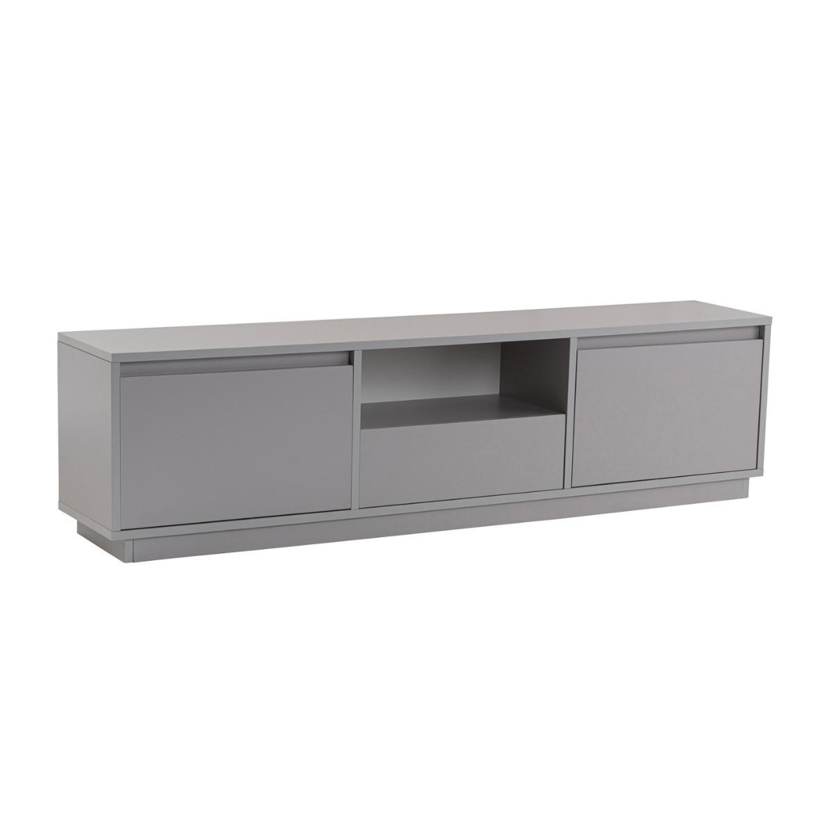 TV-MÖBEL mit 3 klappbaren türen und 1 offenem fach - vanguard 160/29,5/42 cm - Grau, Holzwerkstoff (29.5/42/160cm) - Calicosy