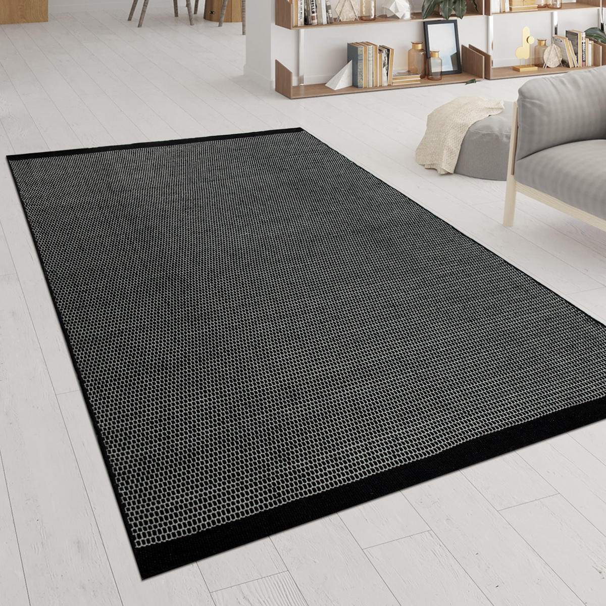 NATURFASERTEPPICH 240/340 cm Kasko 300 - Schwarz, Textil (240/340cm) - Paco Home