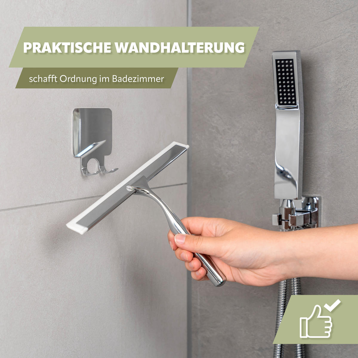 DUSCHABZIEHER LUCENTE TAPE verchromt - Chromfarben, Metall (26.5/17.5/2.5cm) - bremermann