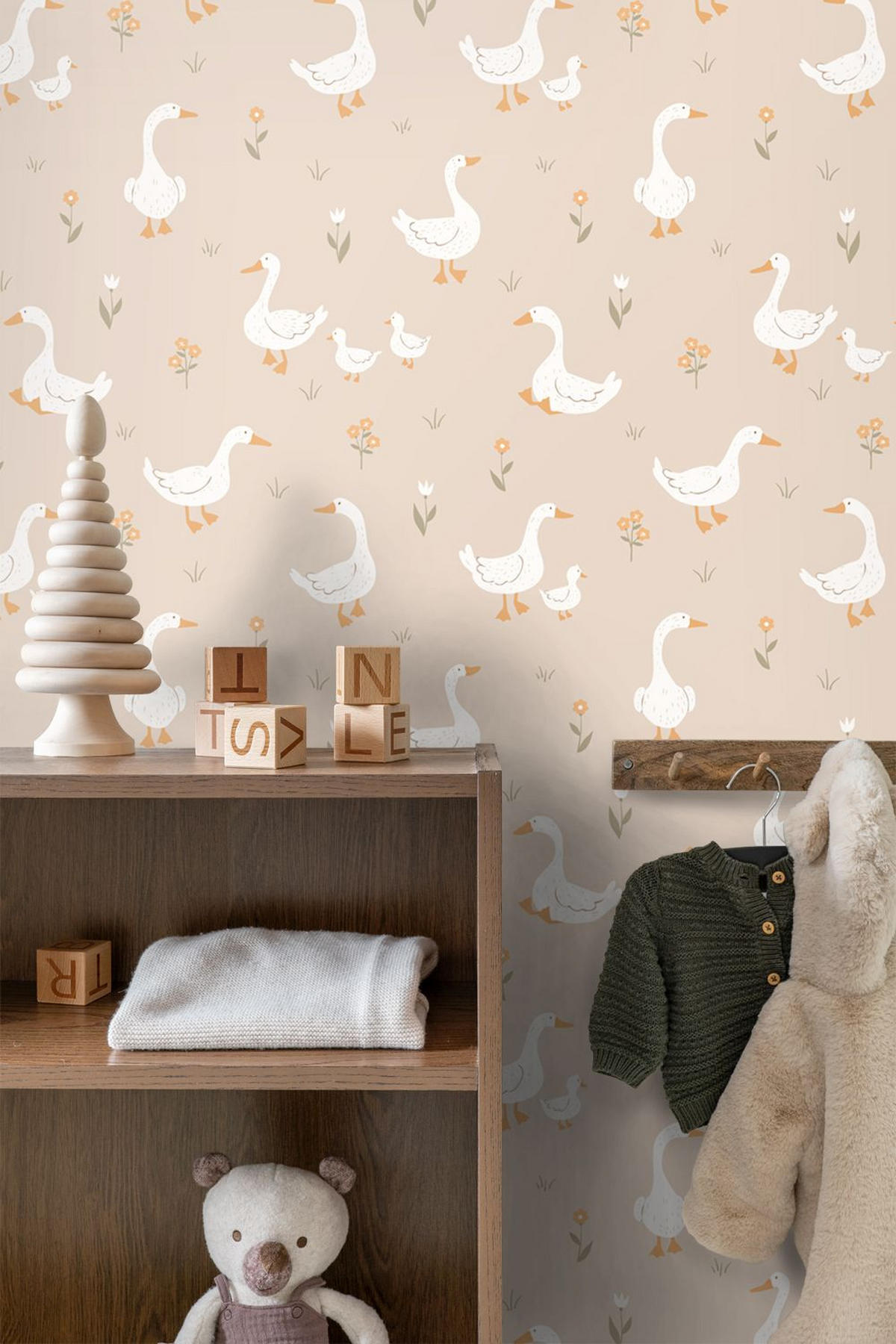 TAPETE Gänsen 50 x 900 cm - Beige, Papier (50/0.1cm) - ESTAhome