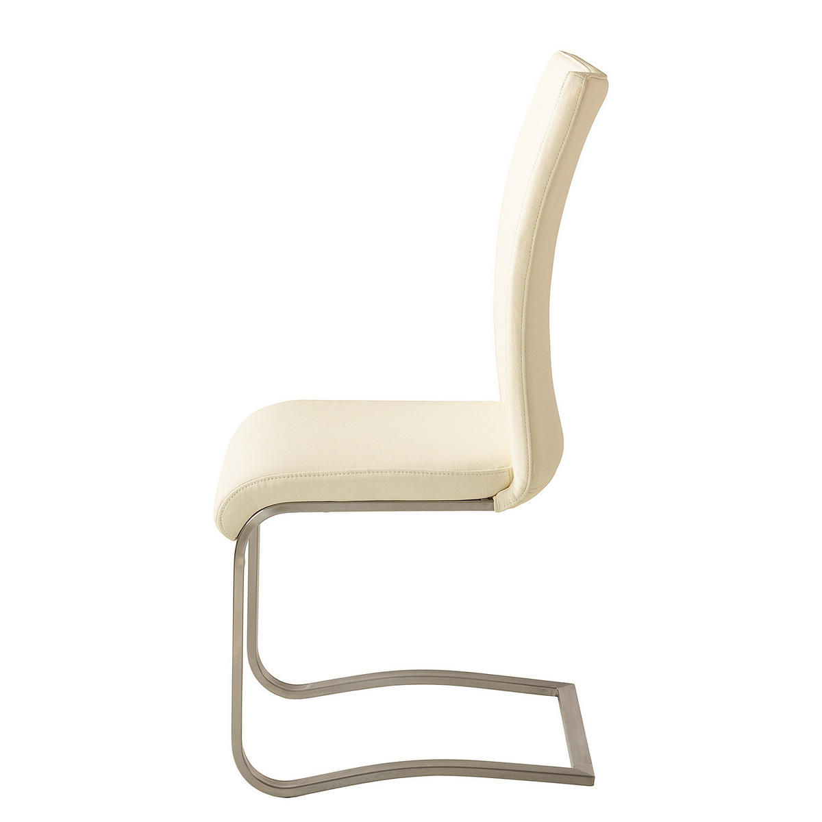 FREISCHWINGER - Edelstahlfarben/Creme, Leder/Metall (43/103/52cm) - home24