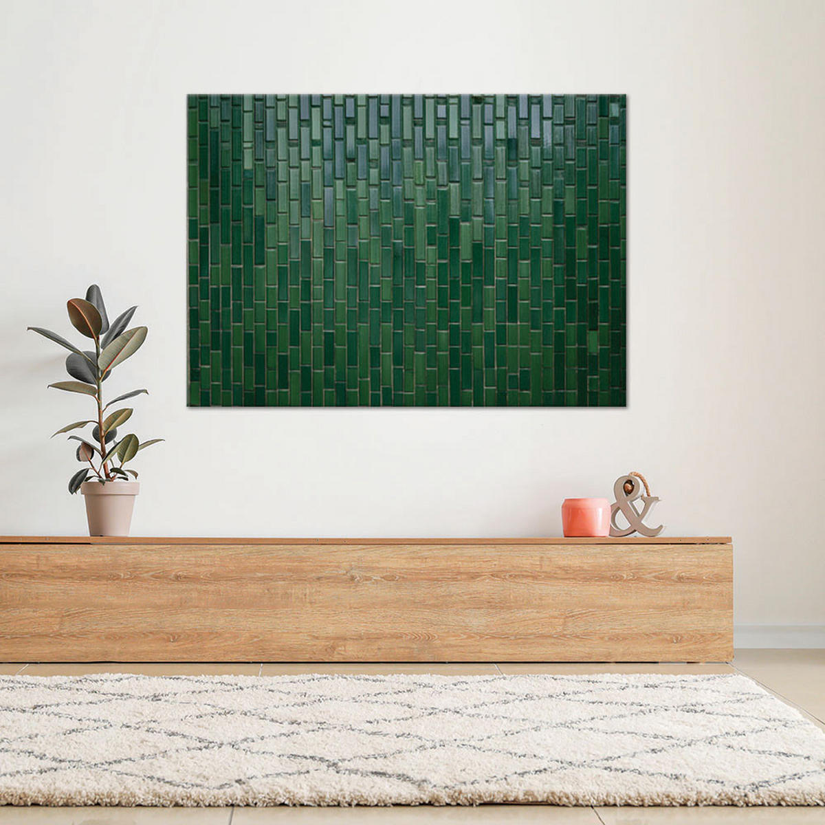 WANDBILD grüne abstraktion - Grün, Textil (60/40cm) - Feeby