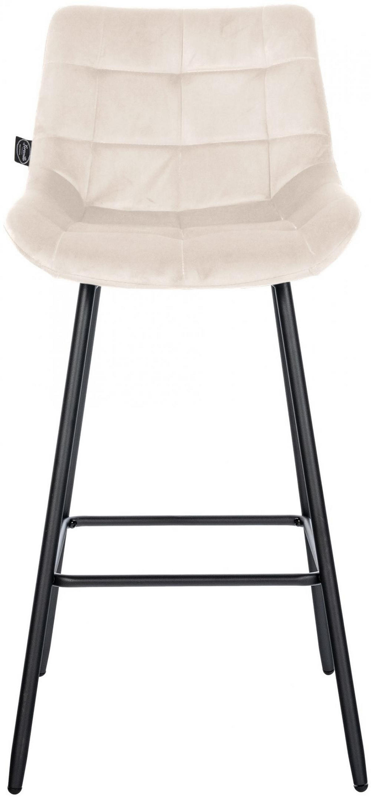 BARHOCKER Samt creme - Creme/Schwarz, Textil/Metall (49/104/56cm) - CLP