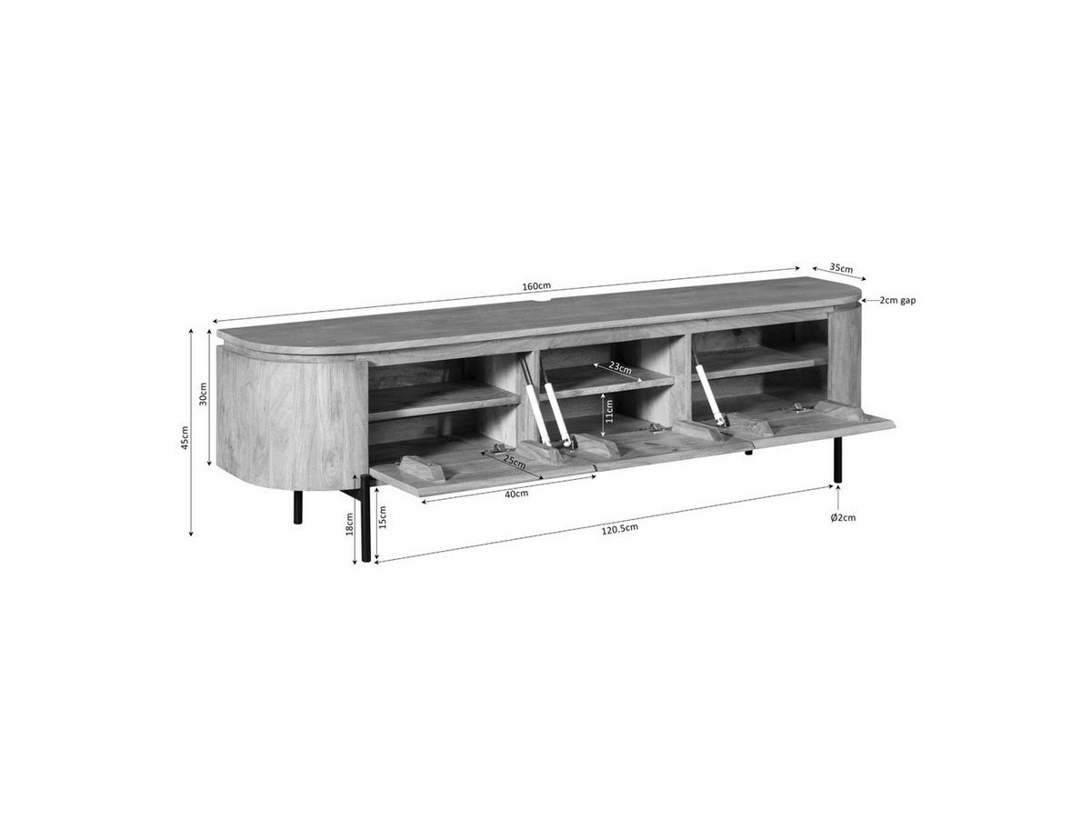 LOWBOARD Magnificent Mangoholz 160 cm / 35 cm Braun - Braun, Holz (160/45/35cm) - Villa Möbel