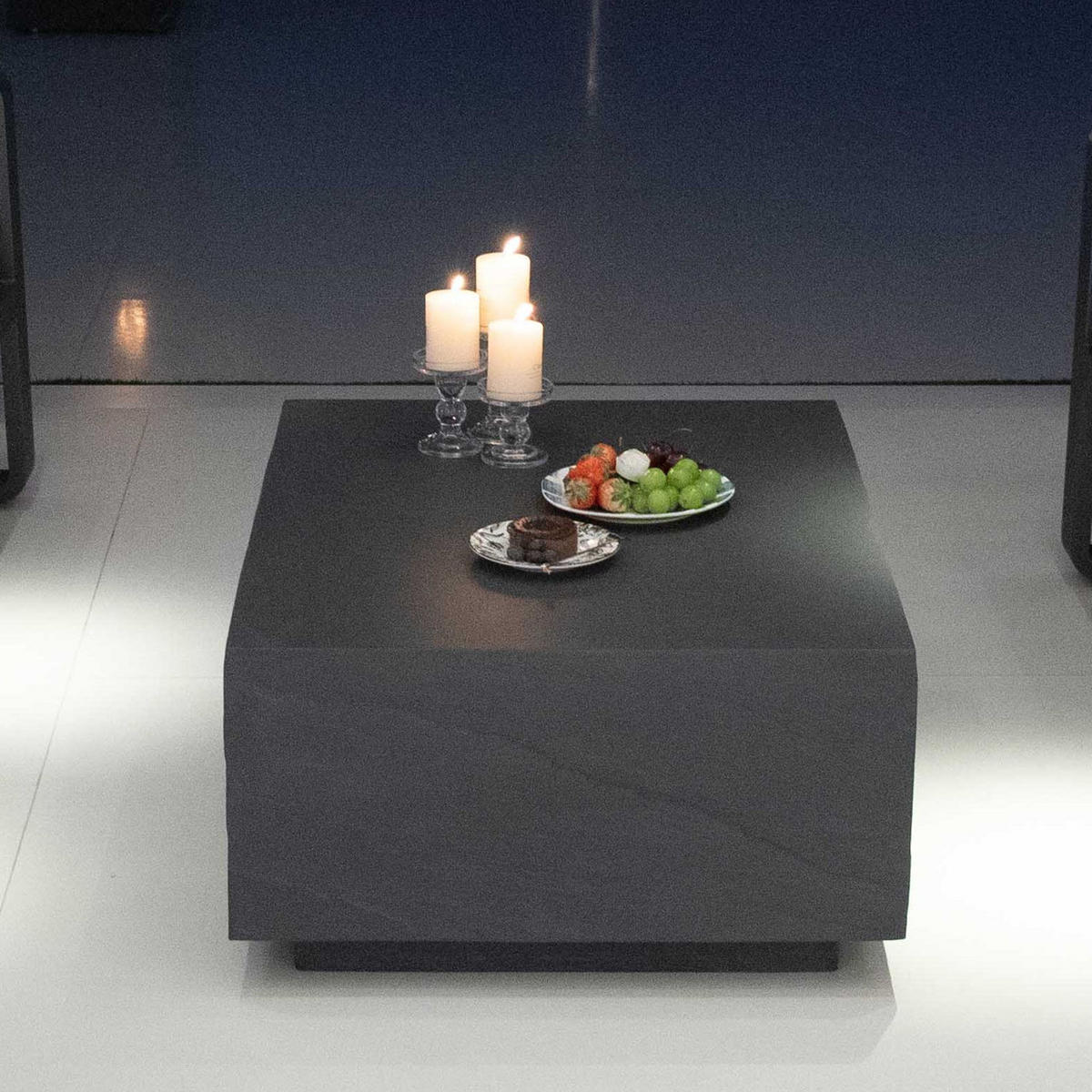 COUCHTISCH COLORADO aus GF-Beton Rechteck, Wetterbeständig, 86x66x36 cm - Dunkelgrau, Naturmaterialien (86/66/36cm) - Elementi