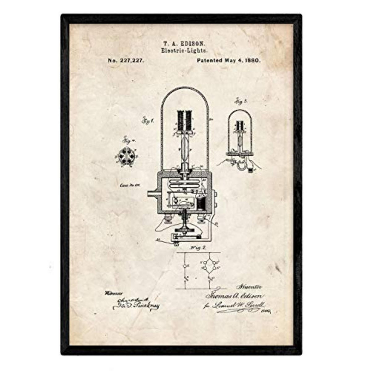 POSTER Elektrische Birne 2 Patent A3 Rahmenlos - Klar, Papier (29.7/5/42cm) - Nacnic