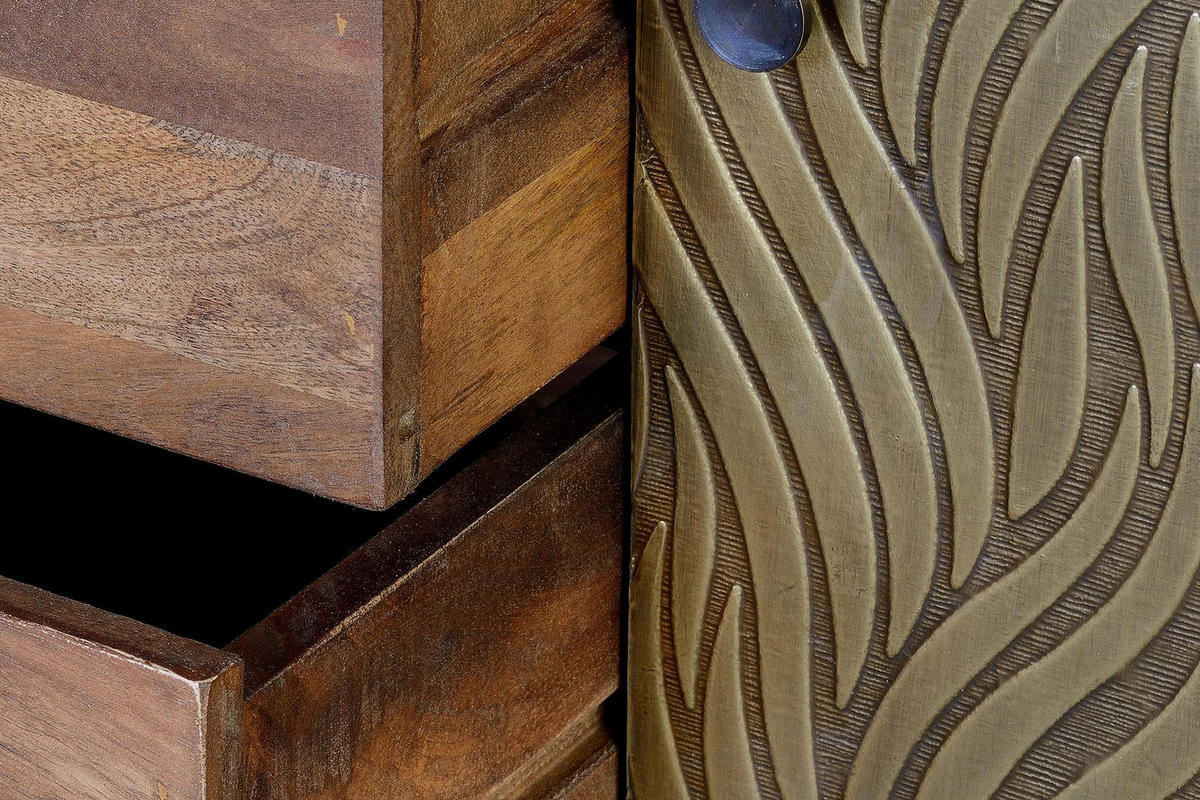 SIDEBOARD aus Mangoholz und Bronze - Braun, Holz (40/78/160cm) - Giner y Colomer
