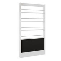 BÜCHERREGAL Weiß 2er-Set mit Schwarztafel 200/10/180 cm - Weiß, Holzwerkstoff (100/180/10cm) - PANGIVO