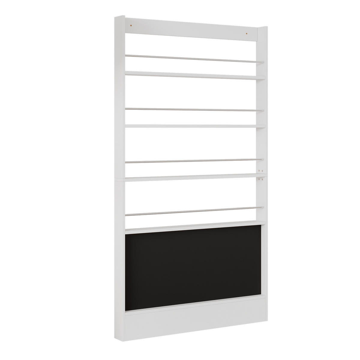 BÜCHERREGAL Weiß mit Kreide-Schwarzbord 100×10×180 cm aus MDF & Metall - Weiß, Holzwerkstoff (100/180/10cm) - Luhomfu