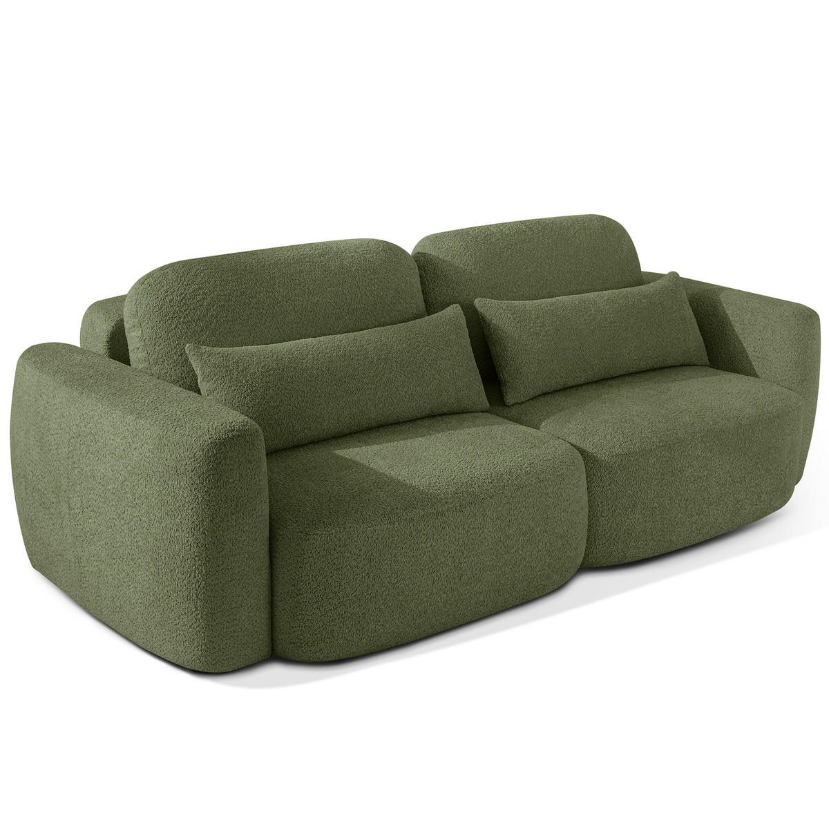 SOFA 3 ELOSA - Olivgrün, Holz/Textil (245/85/115cm) - KONSIMO®