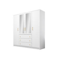 KLEIDERSCHRANK Retro Lux D4 - Goldfarben/Weiß, Holzwerkstoff (196/200/58cm) - MIRJAN24