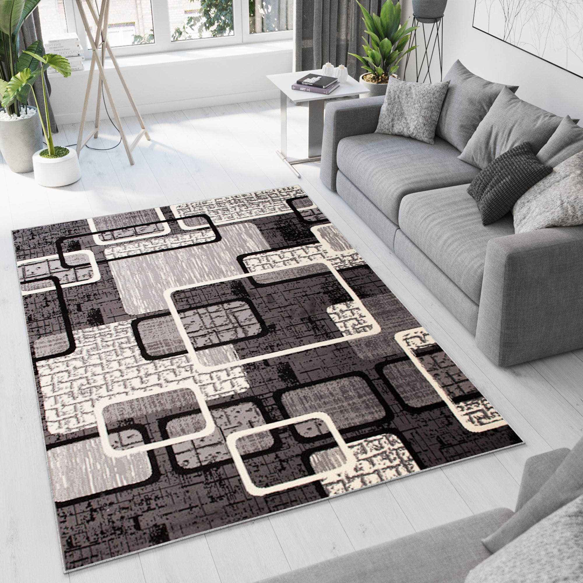 Thumbnail - Tapiso Teppich, Schwarz, Textil, Rechteckig, 250x350 cm, in verschiedenen Größen erhältlich, pflegeleicht, Teppiche & Bö...