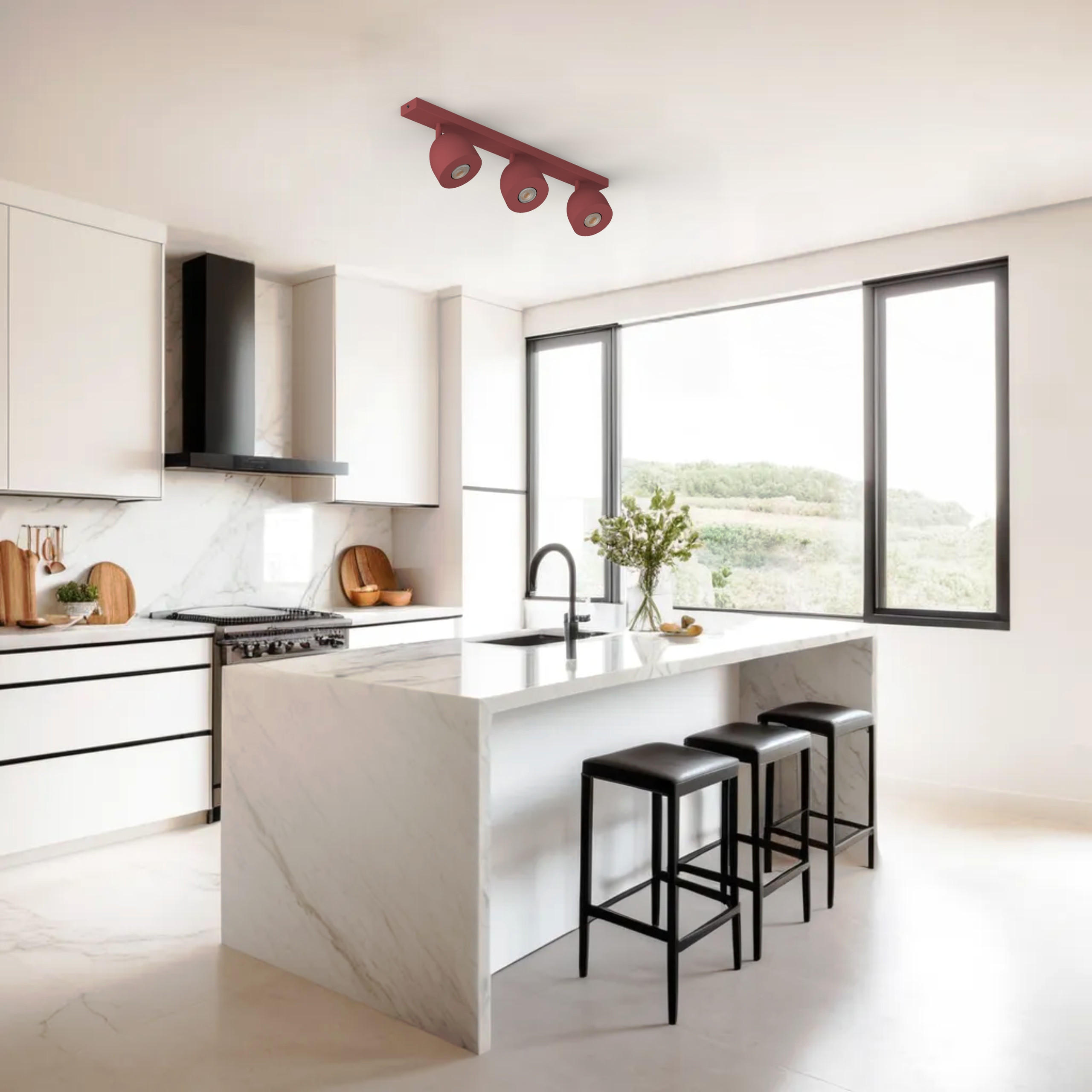 DECKENLEUCHTE - Rot, Metall (6.5/69/18cm) - Lumicom