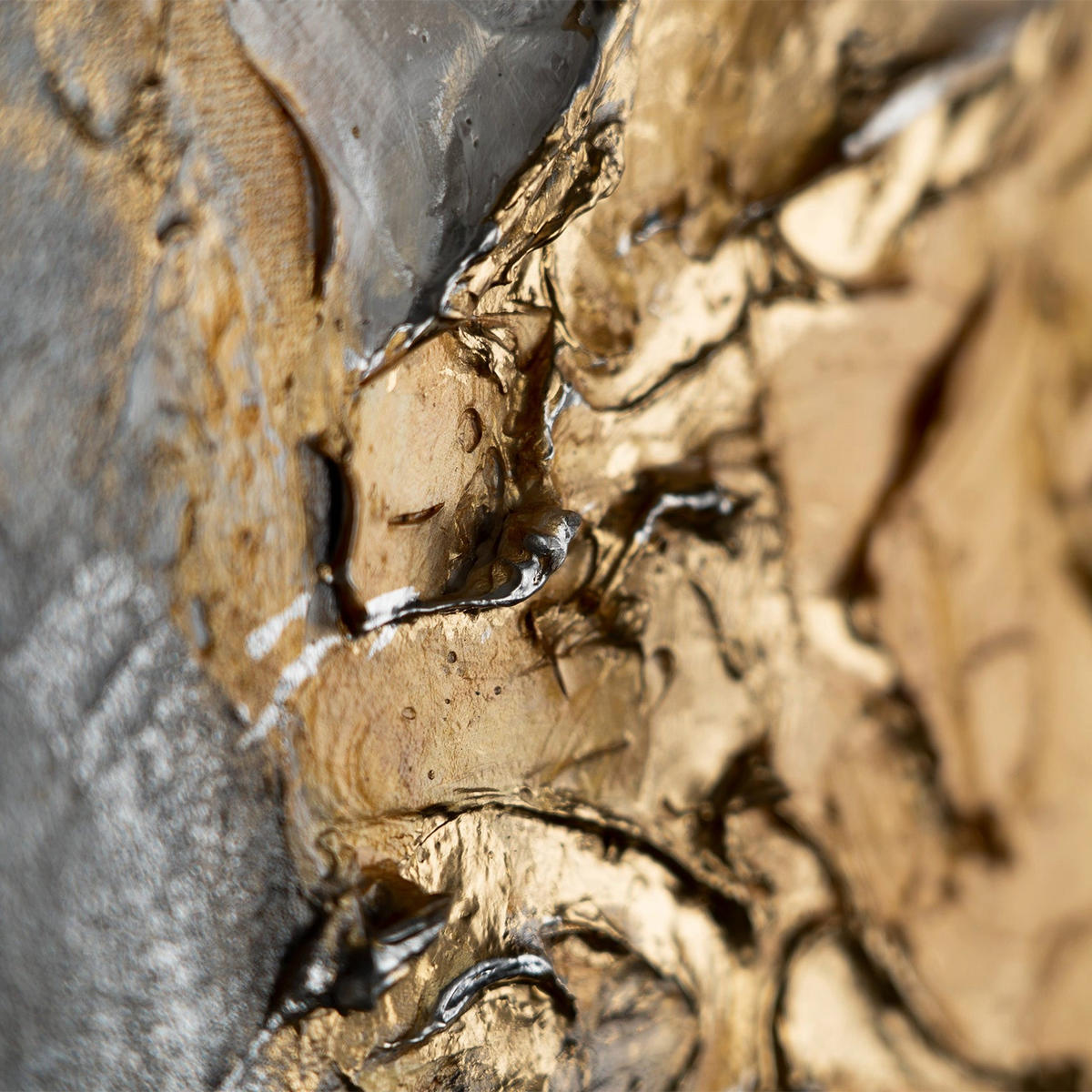 GEMÄLDE Harmonie von Gold und Silber Schattenfugenrahmen Gold 60x40 cm - Goldfarben, Holz (60/40cm) - YS-art gallery