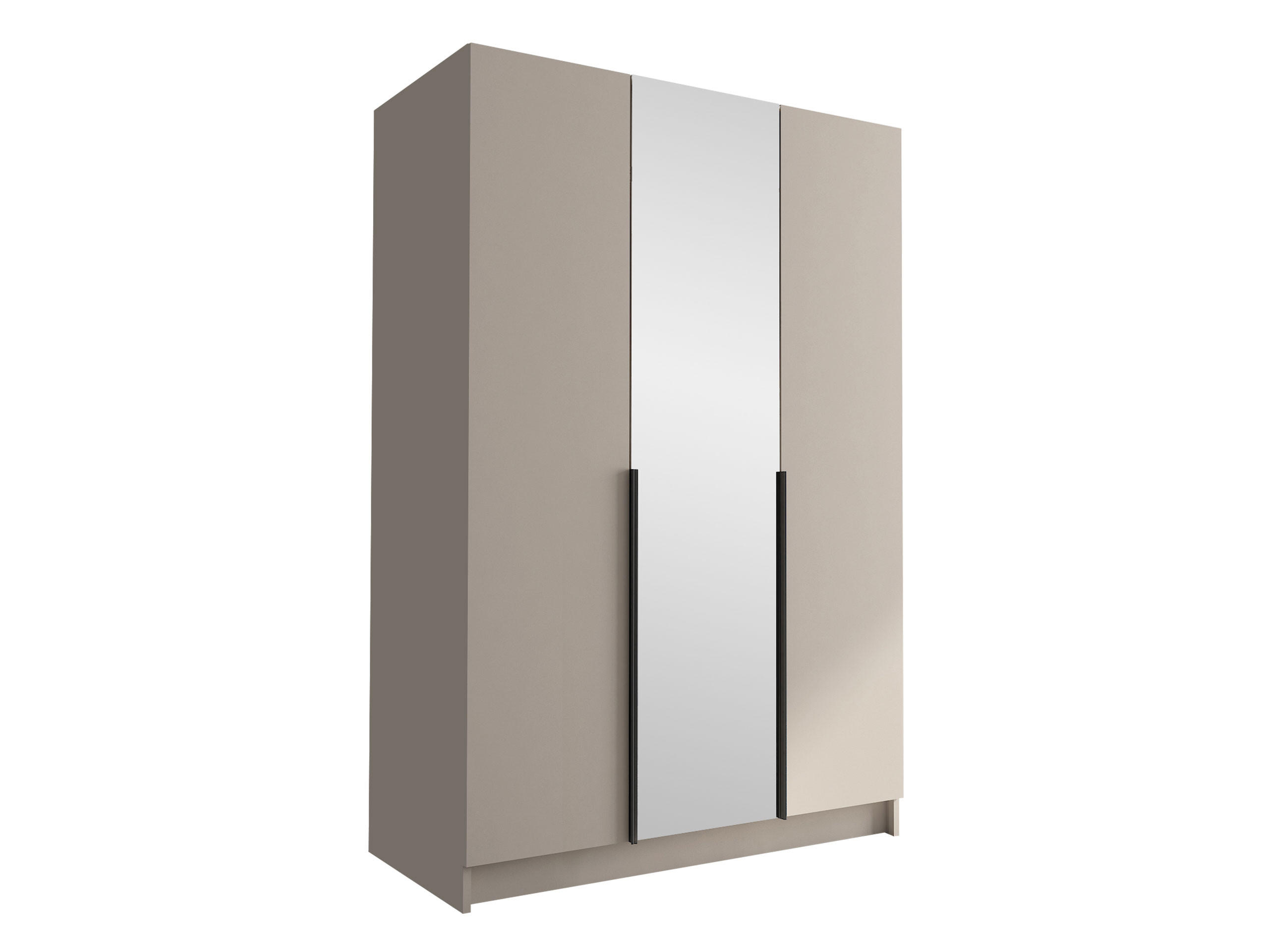 KLEIDERSCHRANK Calia II - Kaschmir/Schwarz, Holzwerkstoff/Metall (150/215/58cm) - MIRJAN24