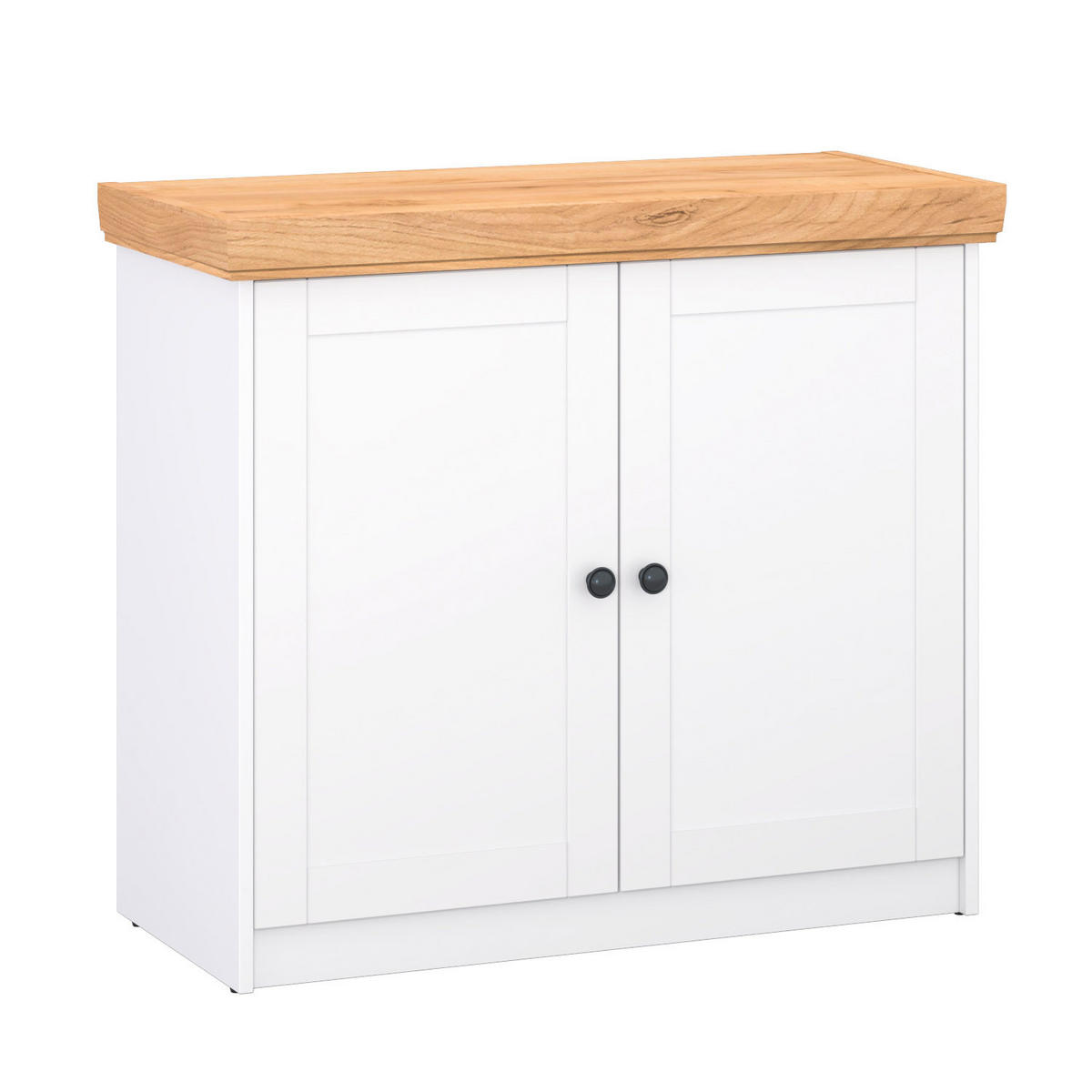 SIDEBOARD 92/82/41 cm Weiß Natur - Schwarz/Weiß, Holz/Metall (92/82/41cm) - Homestyle4u