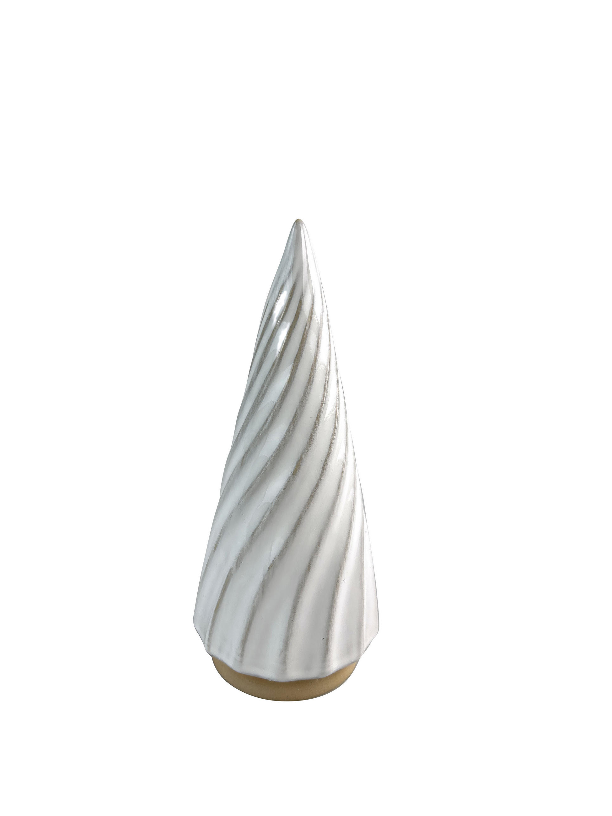 CHRISTBAUMFIGUR Santa Lila Beige 8/8/19 cm Keramik - Beige, Keramik (8/19/8cm) - Mondex
