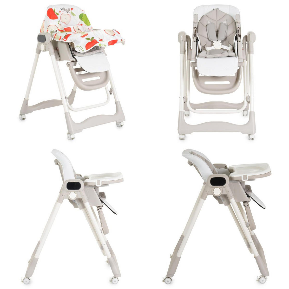 HOCHSTUHL Fuji Babyschaukel beige Rollen klappbar Fernbedienung Lätzchen - Beige, Metall (57/83/60cm) - Moni