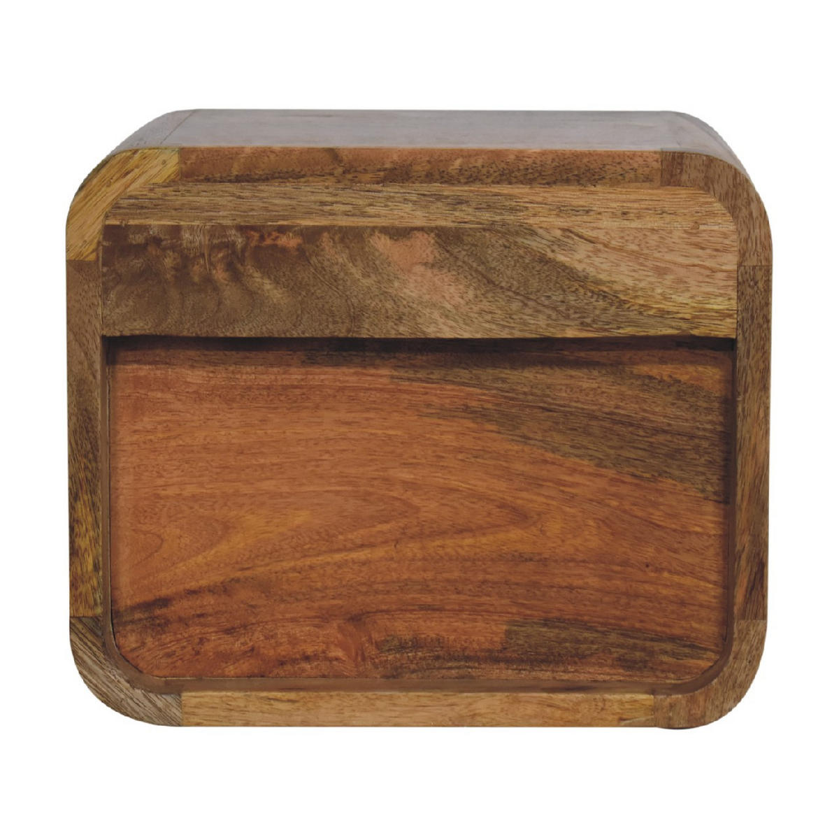 NACHTTISCH Levitate, Wandmontiert, Offenes Fach , Braun - Beige/Messingfarben, Holz/Metall (30/25/25cm) - Artisan Furniture