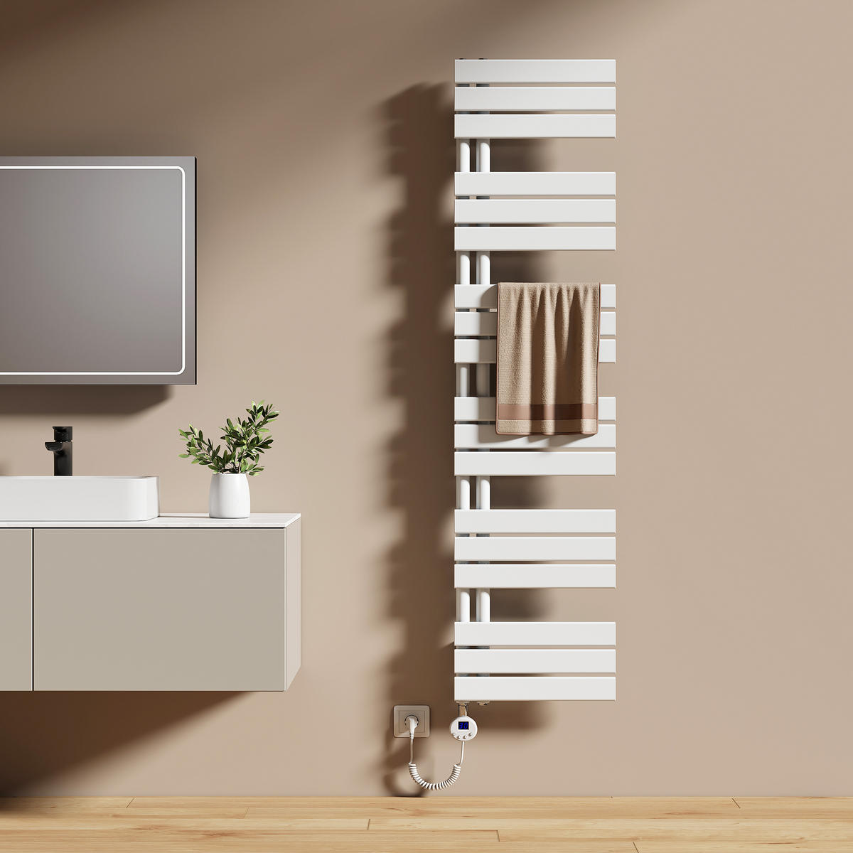 HEIZKÖRPER Elektrisch WLAN Thermostat Weiß 160/40 cm - Weiß, Metall (40/159.9/5.9cm) - EMKE