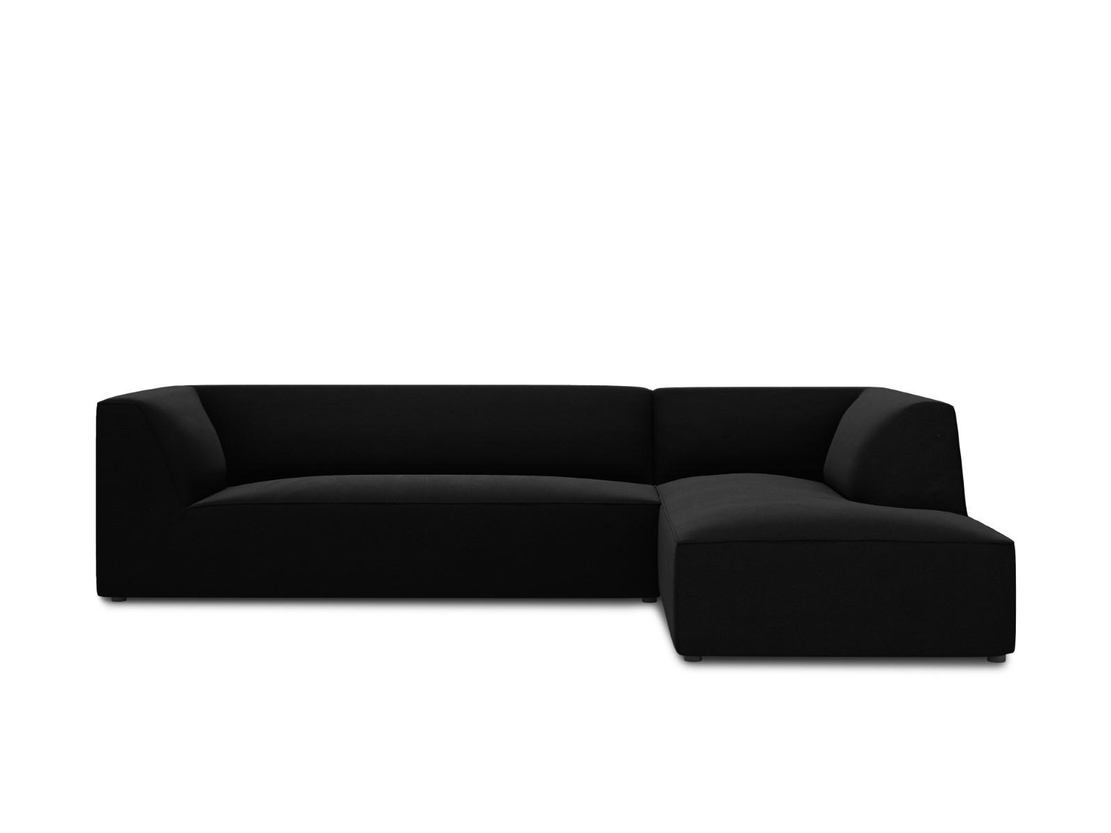ECKSOFA rechts Ruby aus Samt schwarz 4 Sitzplätze - Schwarz, Textil (180/273cm) - Micadoni