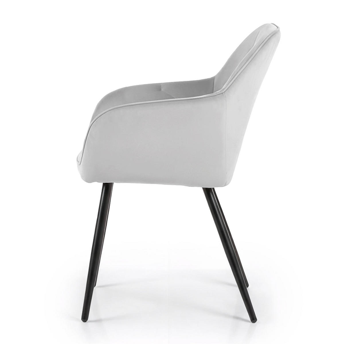 POLSTERSTUHL 4er Set, Metallbeine Grau, Schwarz 54,5/82,5/58 - Schwarz/Grau, Textil (55/83/58cm) - RAUMHIRSCH FURNITURE