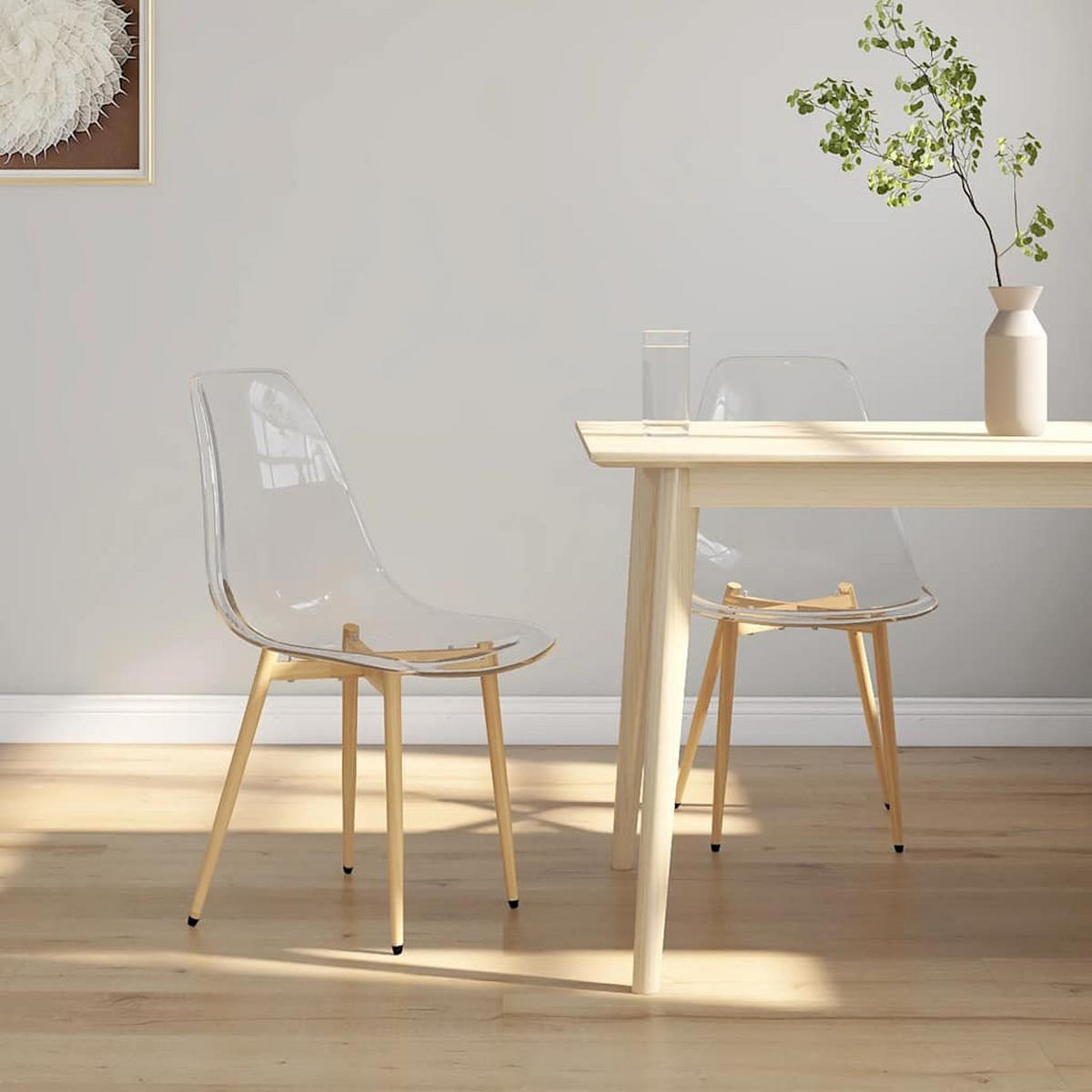 ESSZIMMERSTÜHLE 2 Stk. Transparent PET 46*52*84cm - Transparent, Metall (46/84/52cm) - ZMH
