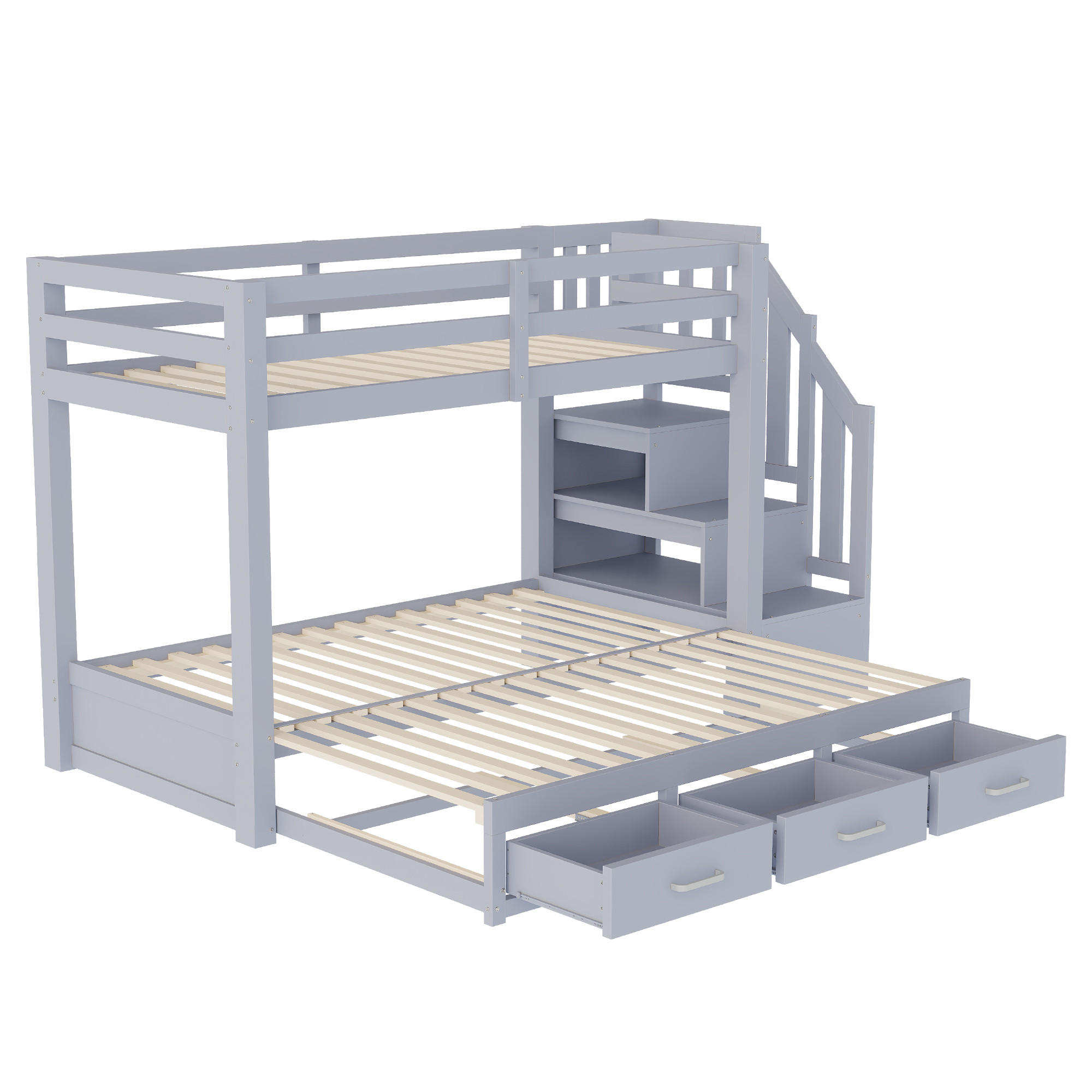 ETAGENBETT Jugend Grau - Grau, Holz (90/200cm) - ComfortXL