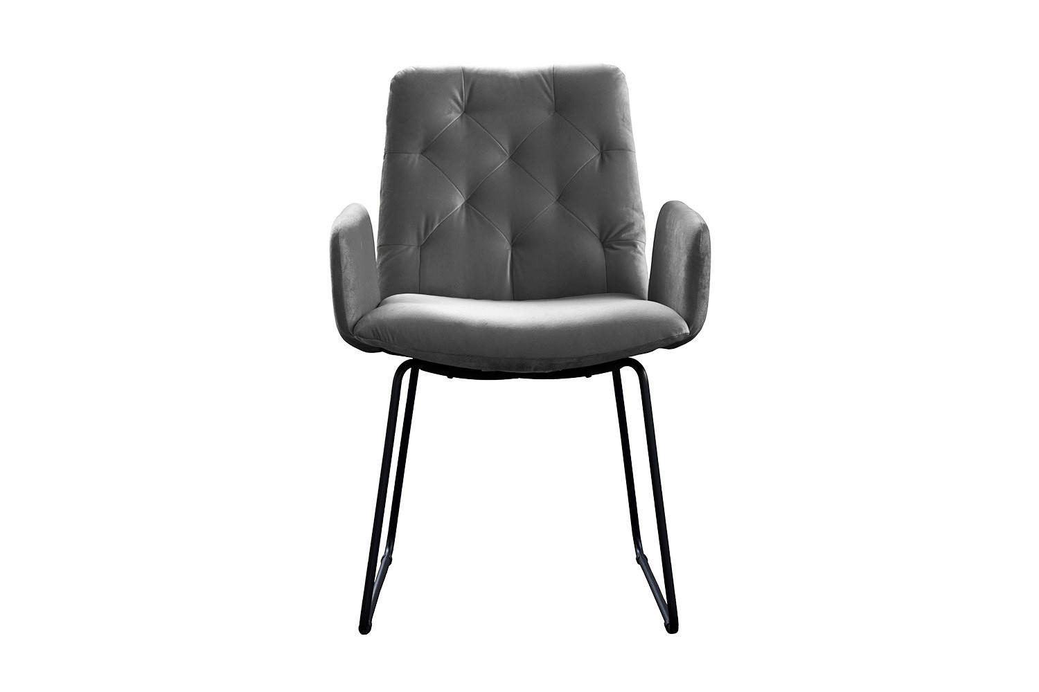 ESSZIMMERSTUHL NEW CHARME Grau Velvet (1er-Set) - Grau, Textil (59/87/66cm) - KAWOLA