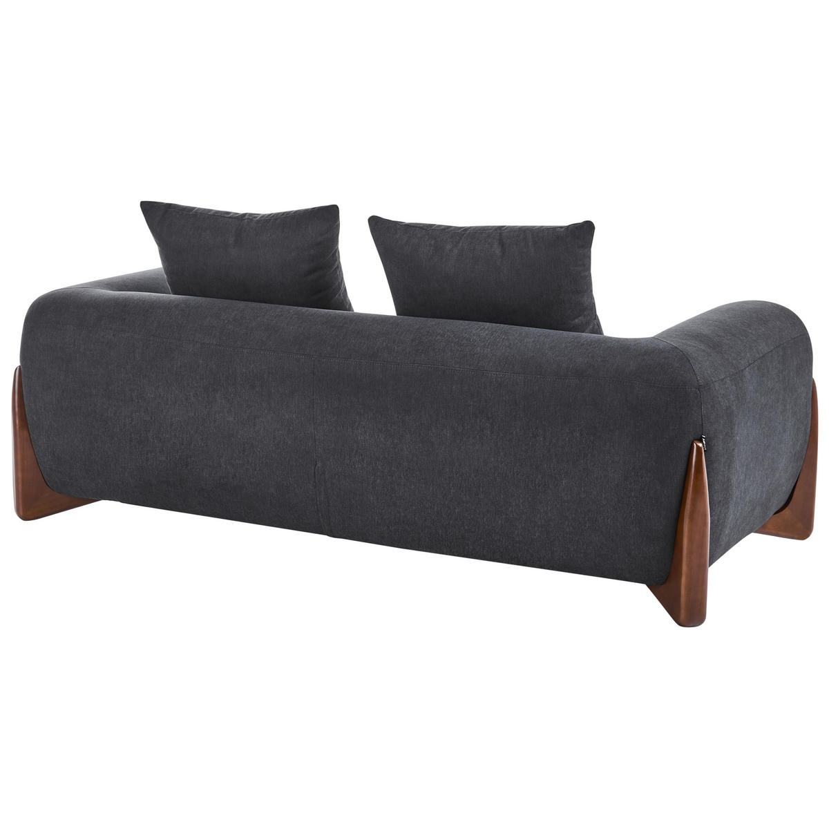 2-SITZER-SOFA Schwarz Vinliden - Schwarz/Braun, Textil (180/62/87cm) - Beliani