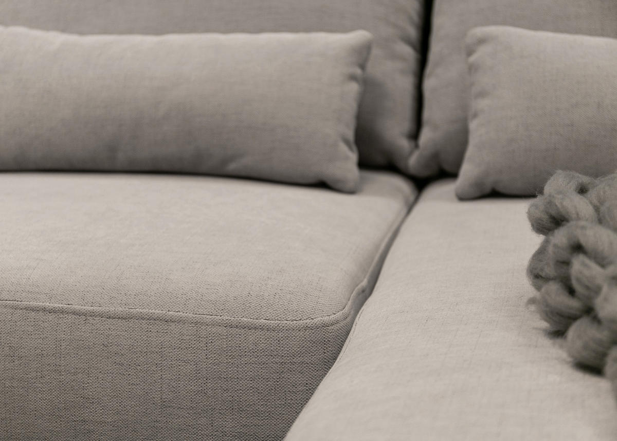 ECKSOFA Carnos Chenille-Bezug in Grau - Grau, Textil (264/162cm) - Selsey