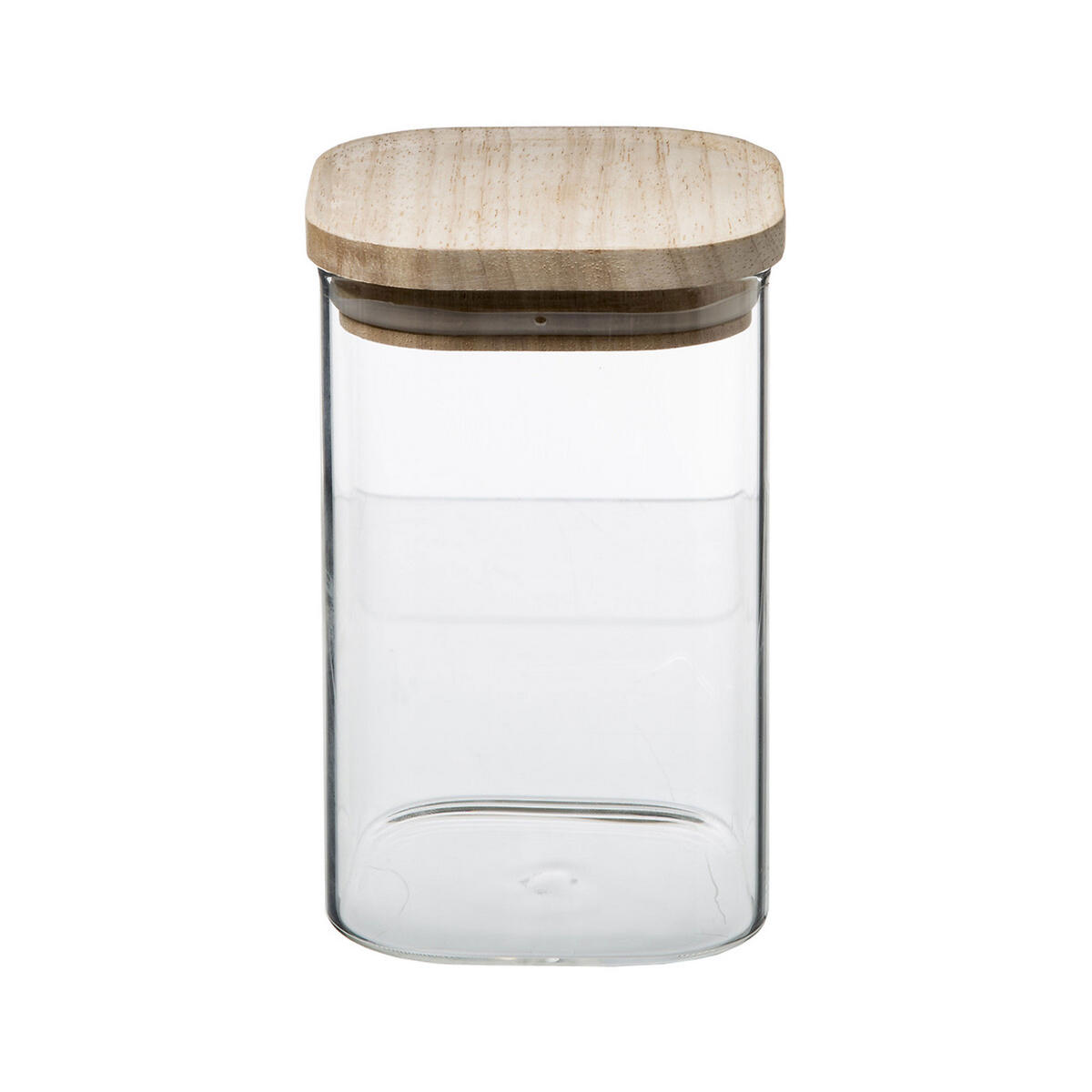 VORRATSGLAS Set 3-tlg., stapelbar mit Deckel, Borosilikatglas, Holz - Transparent, Metall - 5five Simply Smart