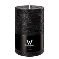 STUMPENKERZE Rustik Marble Style Schwarz 130 x Ø 78 mm, 1 Stück - Schwarz, Paraffin (8/13cm) - Wiedemann Kerzen