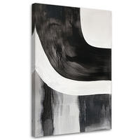 LEINWANDBILD Abstraktion Minimalismus Linien 80x120cm - Schwarz, Textil (80/120cm) - Feeby