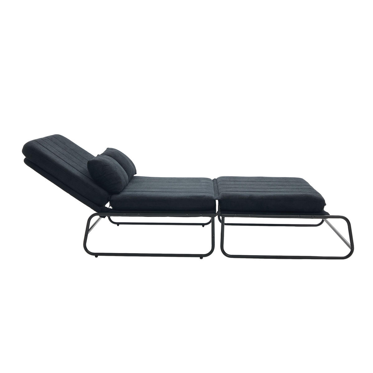SCHLAFSOFA 2-Sitzer umbaubar mit Metallgestell, DE-42601, Schwarz - Schwarz, Metall (104/92/85cm) - ComfortXL
