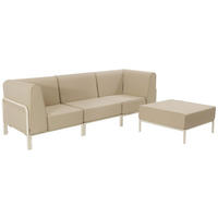 GARTENSOFA mit 4 Sitzplätzen, Beige - Beige, Textil (80/78/216cm) - Oviala