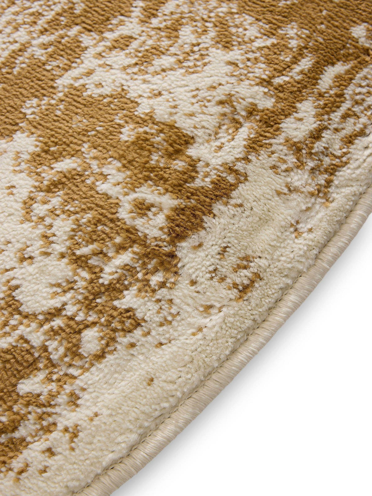 VINTAGE-TEPPICH Suki ø 120 cm rund - Gelb/Creme, Kunststoff (120/120cm) - benuta