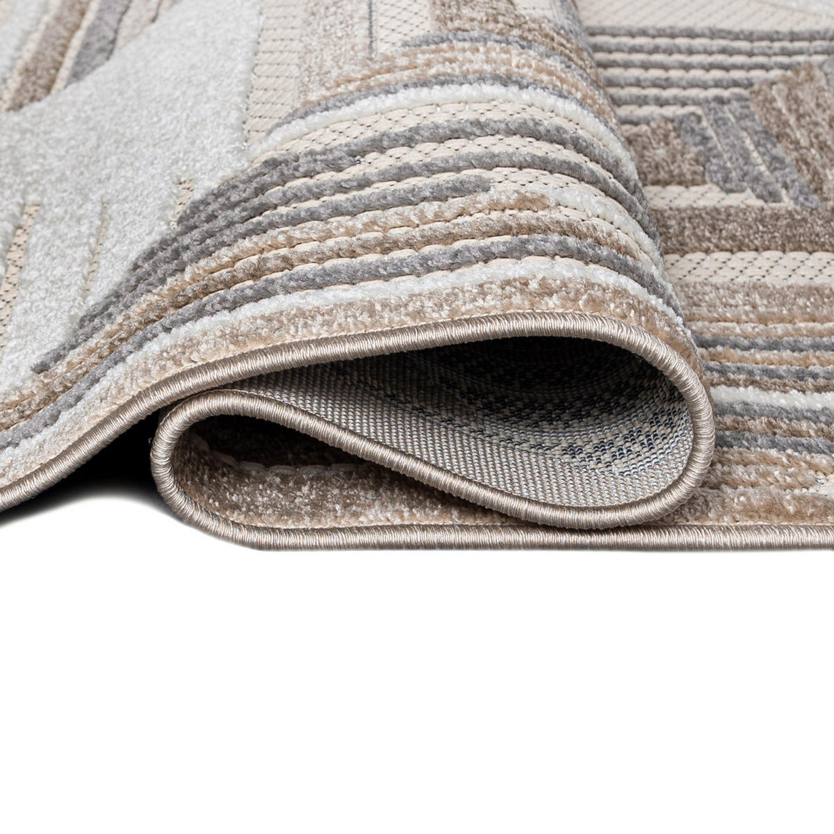 TEPPICH In-OutdoorBeige Abstract - Kurzflor Rechteckig Creme - 120 x 170 cm - Beige, Textil (120/170cm) - Mazovia