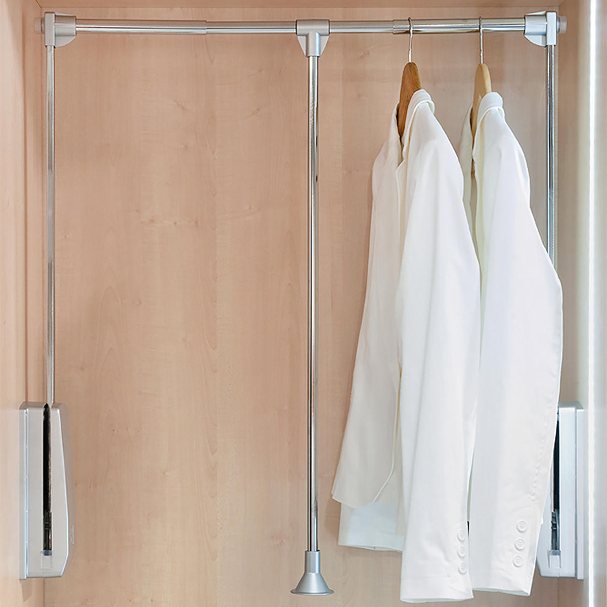 KLEIDERLIFT für Garderoben Hang, 600 - 830, Verchromt, Stahl und Kunststoff 10er-set - Chromfarben, Metall (83/85/75cm) - EMUCA