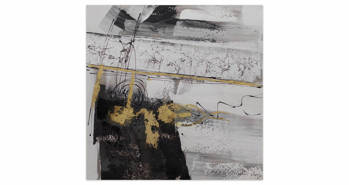 ACRYLBILD HANDGEMALT 60/60 cm - Grau, Holz/Textil (1.12/60cm) - KUNSTLOFT