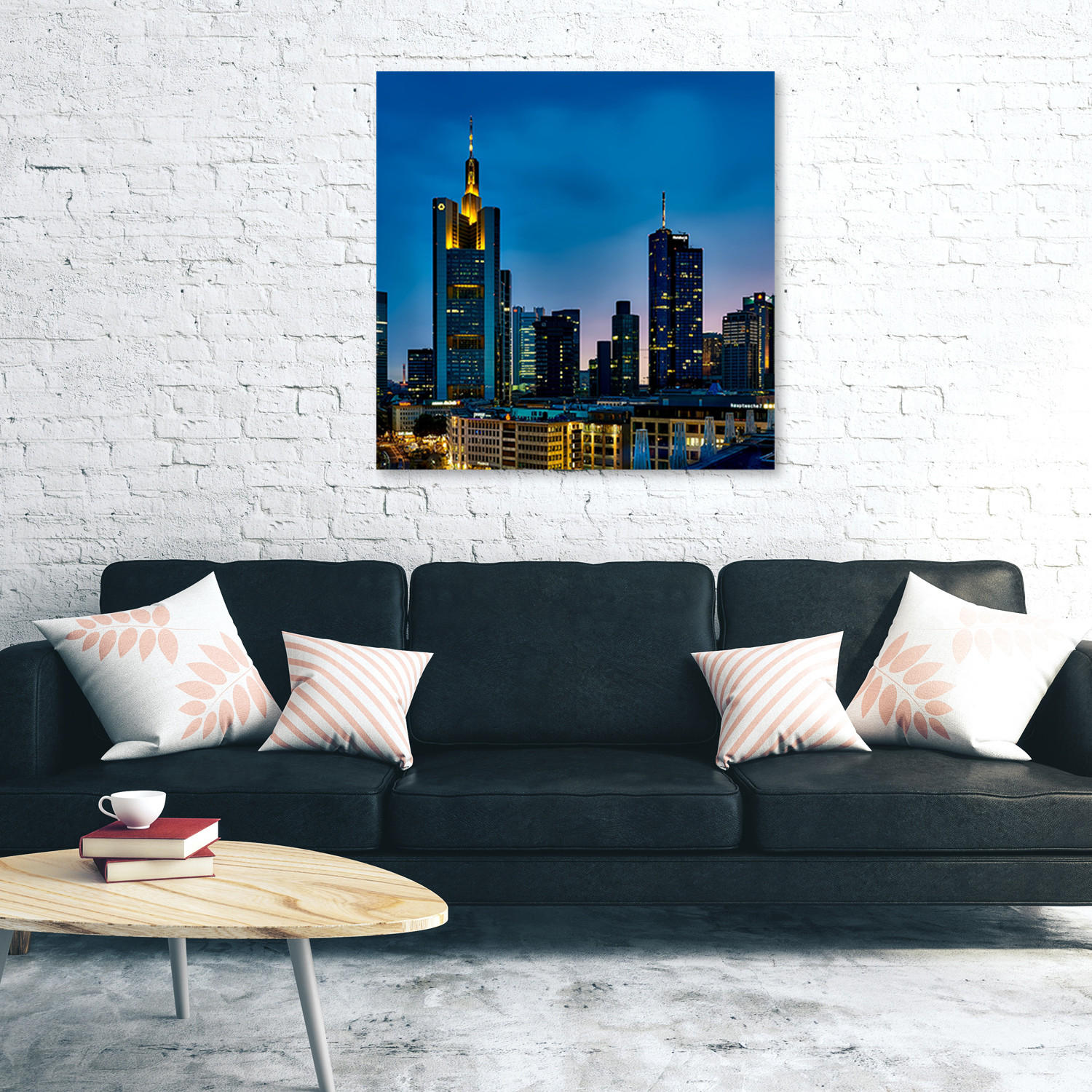 WANDBILD städte und architektur blau - Blau, Textil (50/50cm) - Feeby