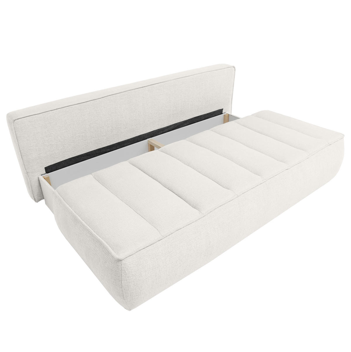 SCHLAFOSOFA Doris mit Schlaffunktion und Bettkasten, DL-System, Hellbeige - Beige, Textil (210/88/100cm) - Beautysofa